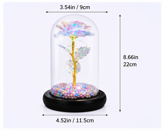 Eternal LED Rose in Glass Dome