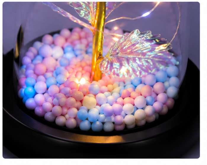 Eternal LED Rose in Glass Dome with Butterfly | Romantic Artificial Flower Lamp | Premium Gift for Her, Mom, Wife | Home & Bedroom Decor