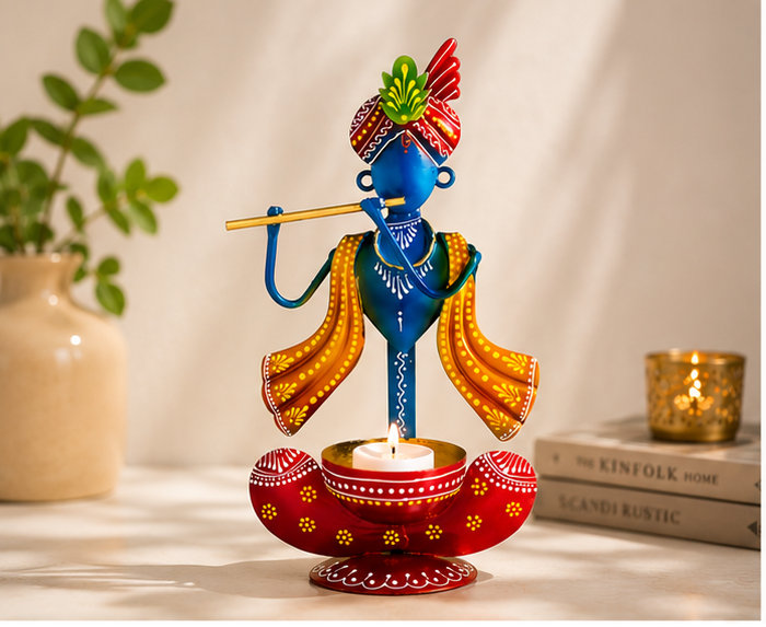 Divine Krishna Tea Light Candle Holder