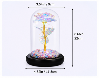 Eternal LED Rose in Glass Dome with Butterfly | Romantic Artificial Flower Lamp | Premium Gift for Her, Mom, Wife | Home & Bedroom Decor